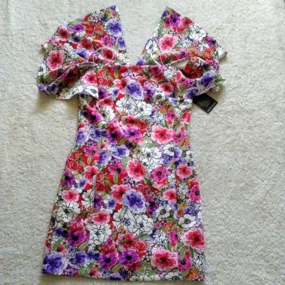 Alexia Admor Print Off the Shoulder Floral Sheath Dress - Picture 3 of 7